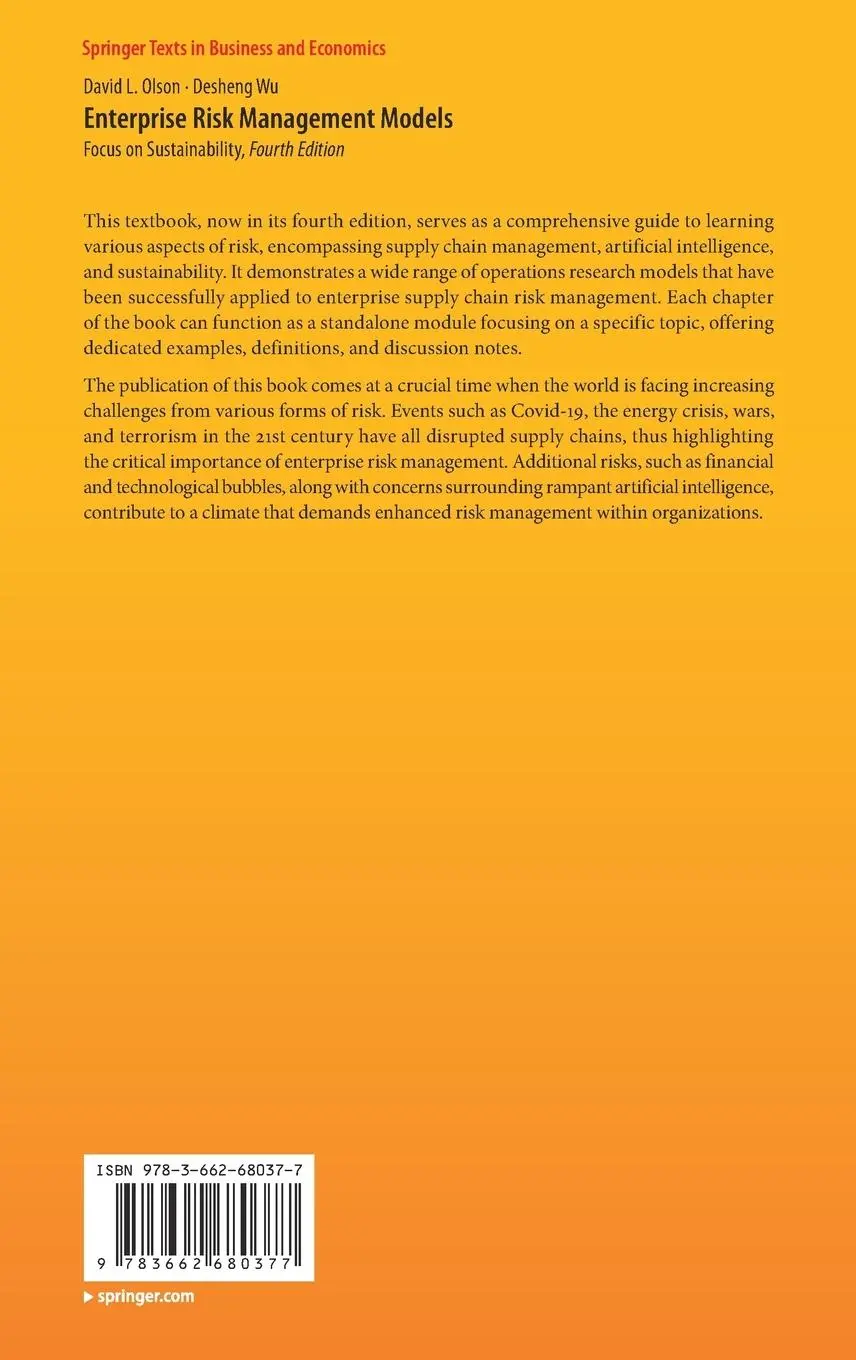 Rückseite: 9783662680377 | Enterprise Risk Management Models | Focus on Sustainability | Buch