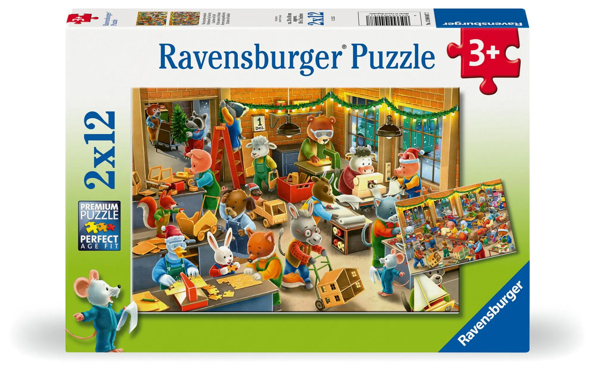 Cover: 4005555040477 | Kinderpuzzle 2x12 Teile - Weihnachtswerkstatt | Spiel | 12004047