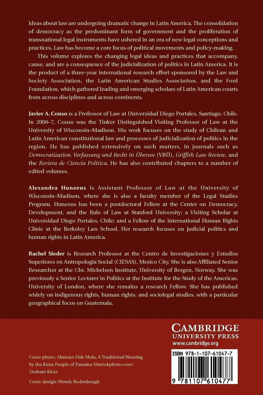 Rückseite: 9781107610477 | Cultures of Legality | Javier Couso (u. a.) | Taschenbuch | Englisch