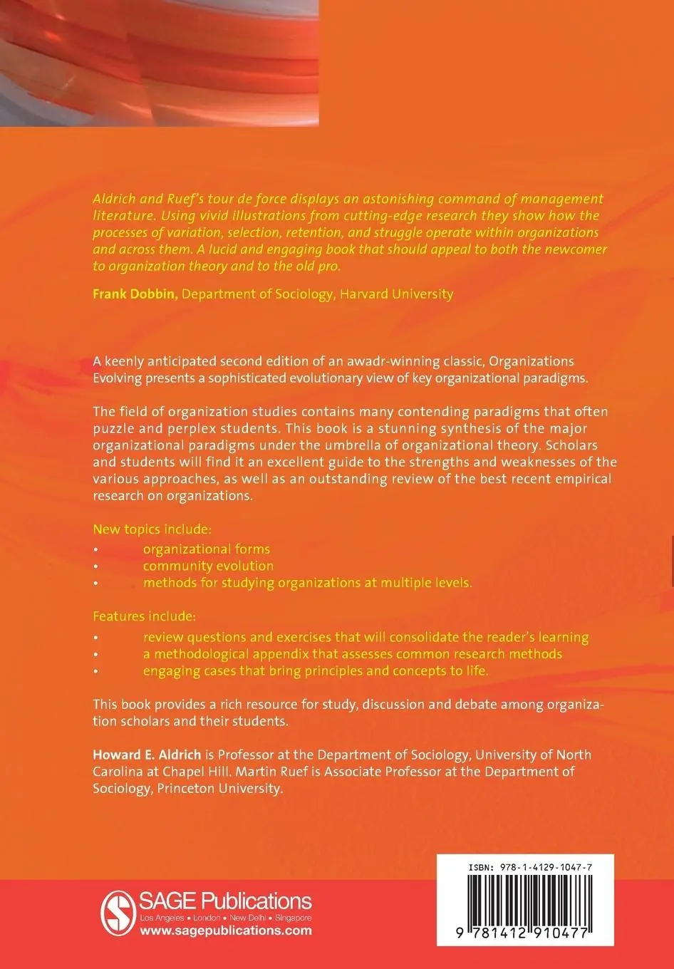 Rückseite: 9781412910477 | Organizations Evolving | Howard Aldrich (u. a.) | Taschenbuch | 2006