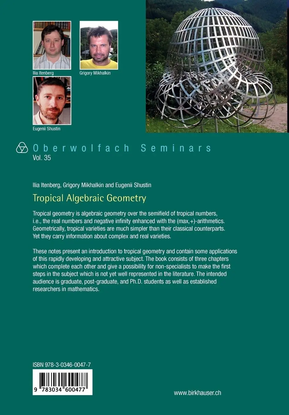 Rückseite: 9783034600477 | Tropical Algebraic Geometry | Ilia Itenberg (u. a.) | Taschenbuch | ix