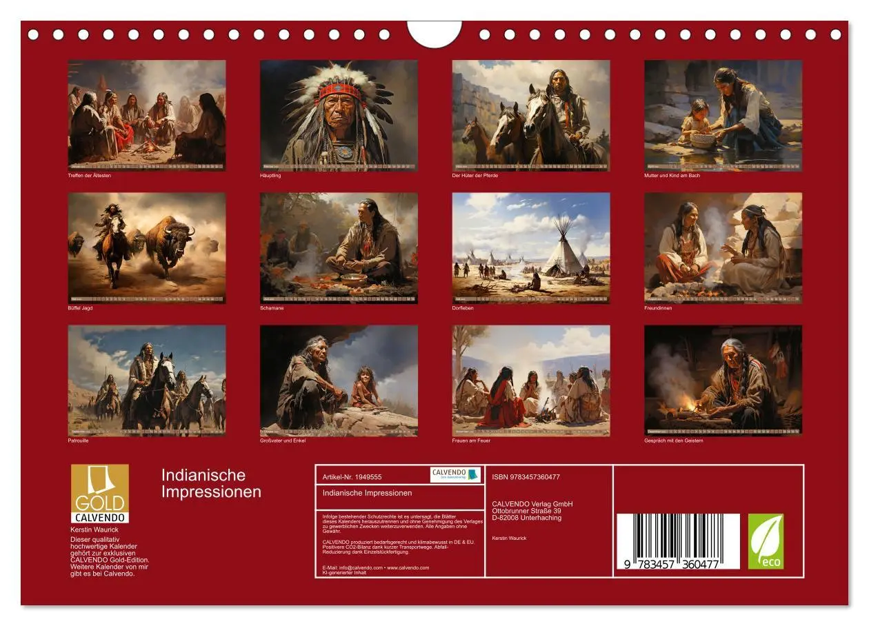 Bild: 9783457360477 | Indianische Impressionen (Wandkalender 2026 DIN A4 quer), CALVENDO...