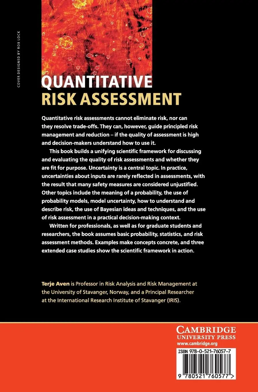 Rückseite: 9780521760577 | Quantitative Risk Assessment | Terje Aven | Buch | Englisch | 2011