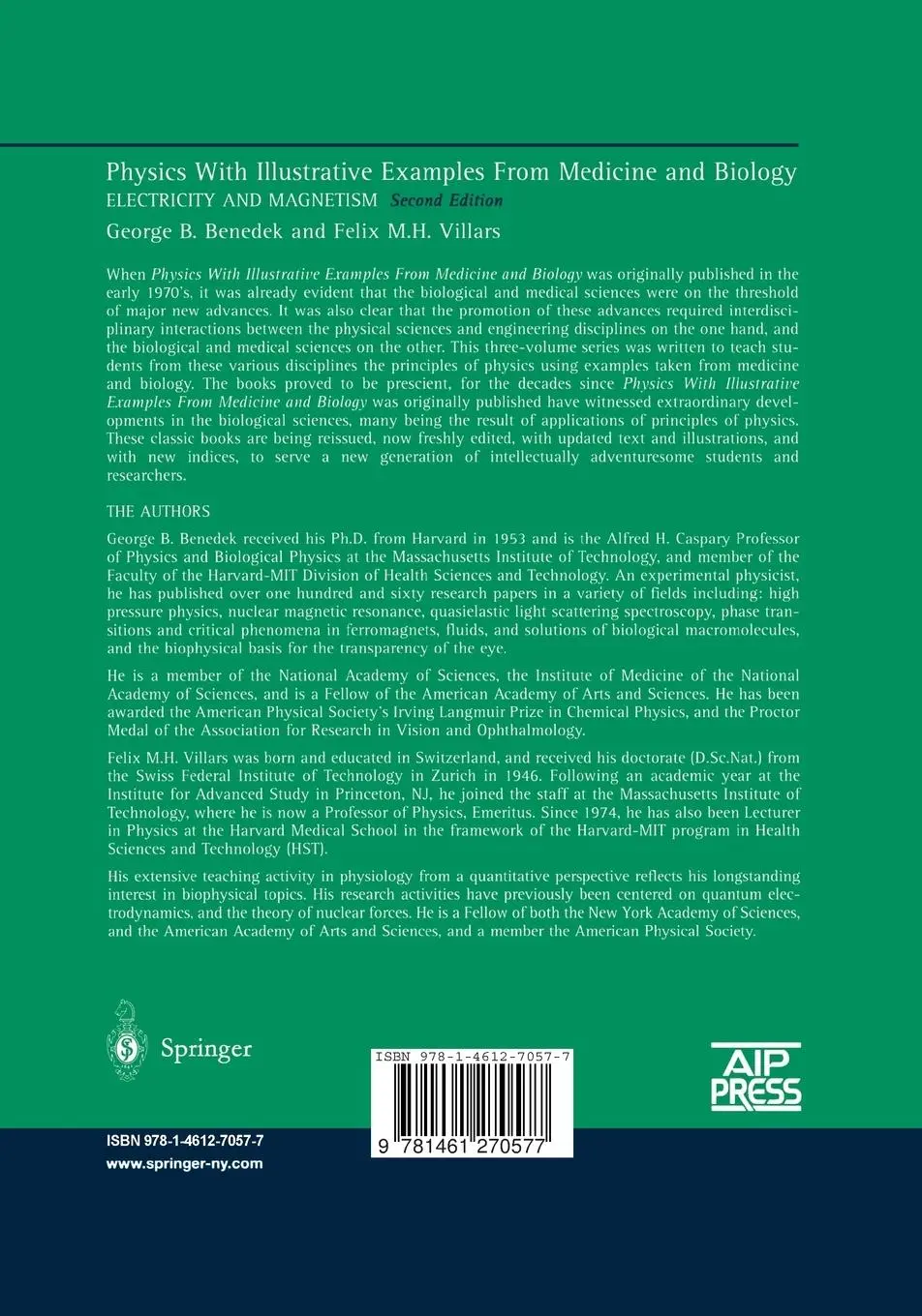 Rückseite: 9781461270577 | Physics With Illustrative Examples From Medicine and Biology | Buch