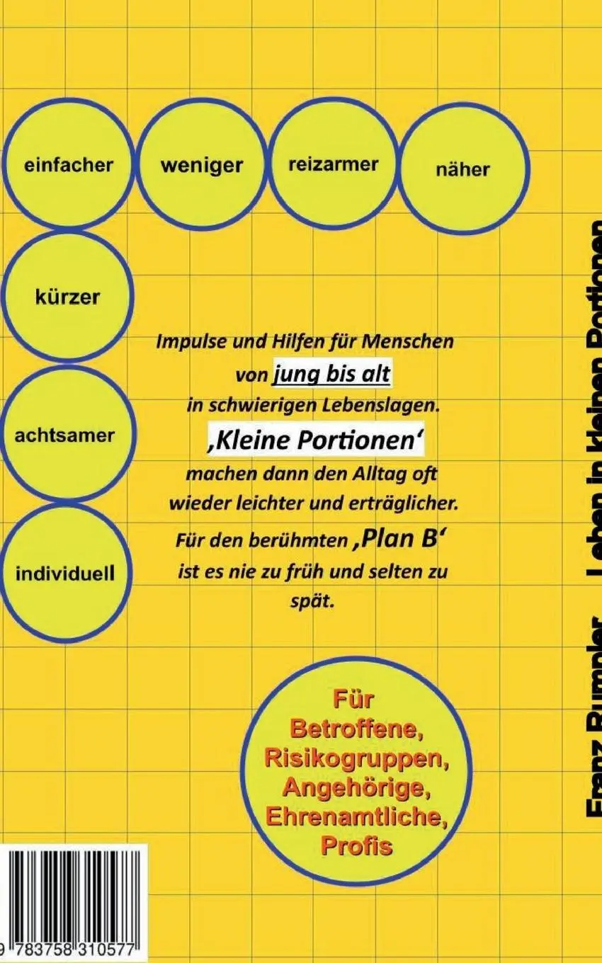 Rückseite: 9783758310577 | Leben in kleinen Portionen | Anregungen für schwierige Lebenslagen