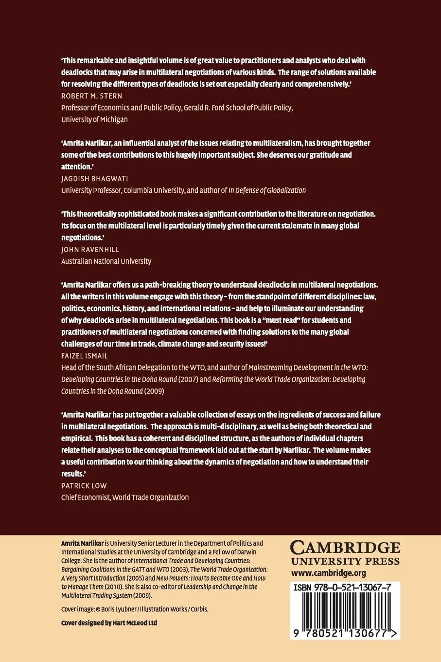 Rückseite: 9780521130677 | Deadlocks in Multilateral Negotiations | Amrita Narlikar | Taschenbuch