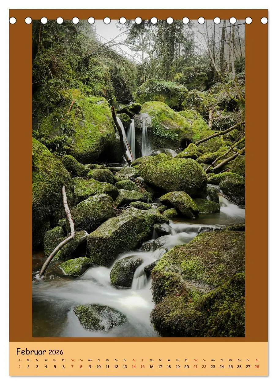 Bild: 9783516360677 | Schwarzwald Wasserfälle (Tischkalender 2026 DIN A5 hoch), CALVENDO...