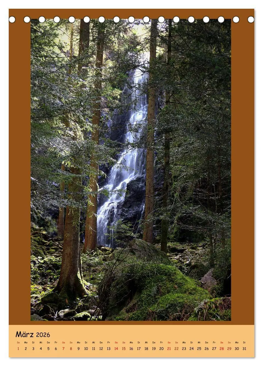 Bild: 9783516360677 | Schwarzwald Wasserfälle (Tischkalender 2026 DIN A5 hoch), CALVENDO...