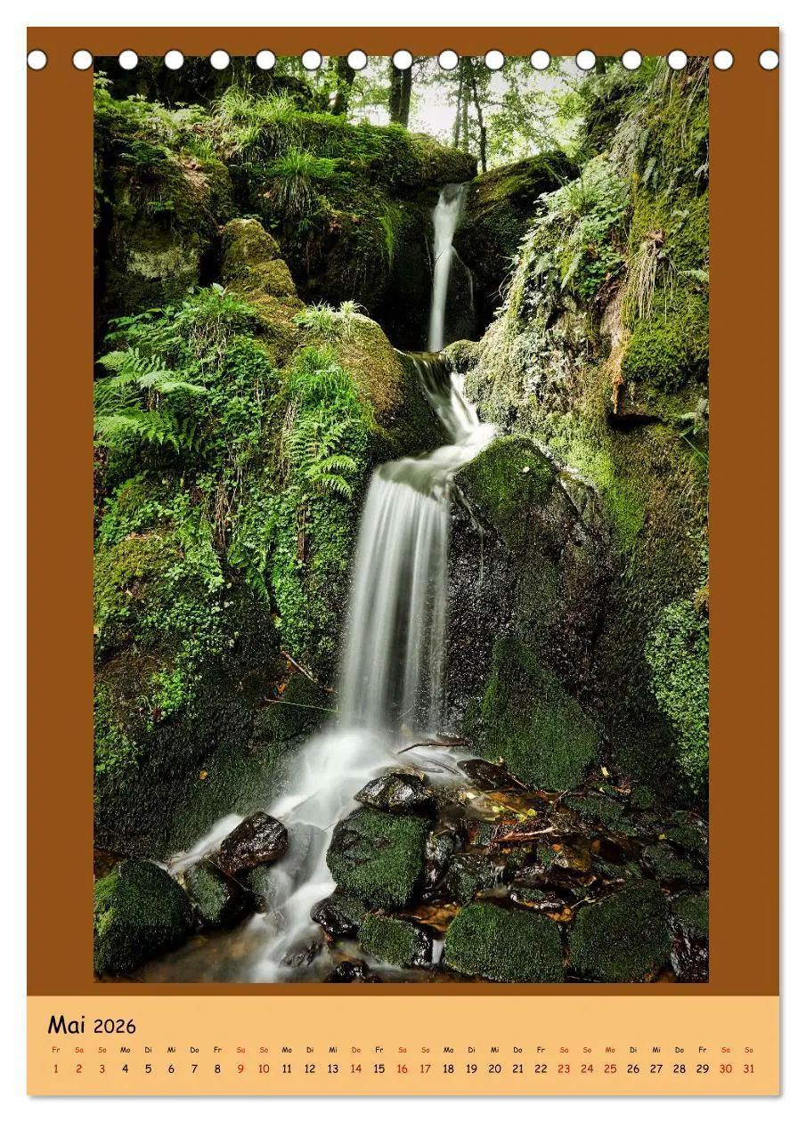 Bild: 9783516360677 | Schwarzwald Wasserfälle (Tischkalender 2026 DIN A5 hoch), CALVENDO...