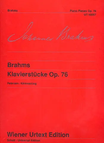 Cover: 9790500570677 | Piano Pieces Op. 76 | Johannes Brahms | Wiener Urtext Edition | Buch