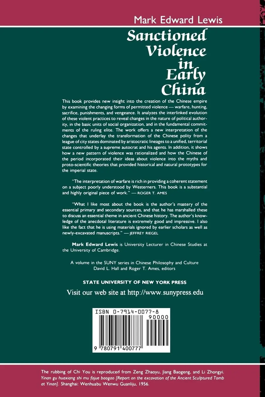 Rückseite: 9780791400777 | Sanctioned Violence in Early China | Mark Edward Lewis | Taschenbuch