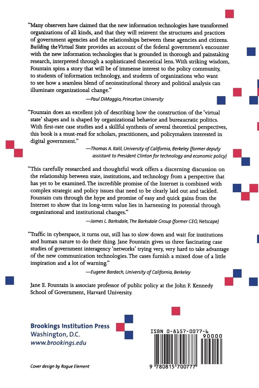 Rückseite: 9780815700777 | Building the Virtual State | Jane E. Fountain | Taschenbuch | Englisch