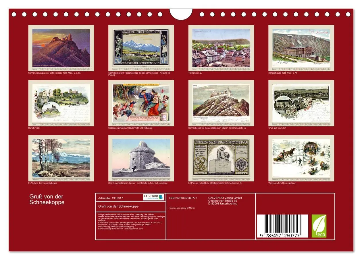 Bild: 9783457260777 | Gruß von der Schneekoppe (Wandkalender 2026 DIN A4 quer), CALVENDO...