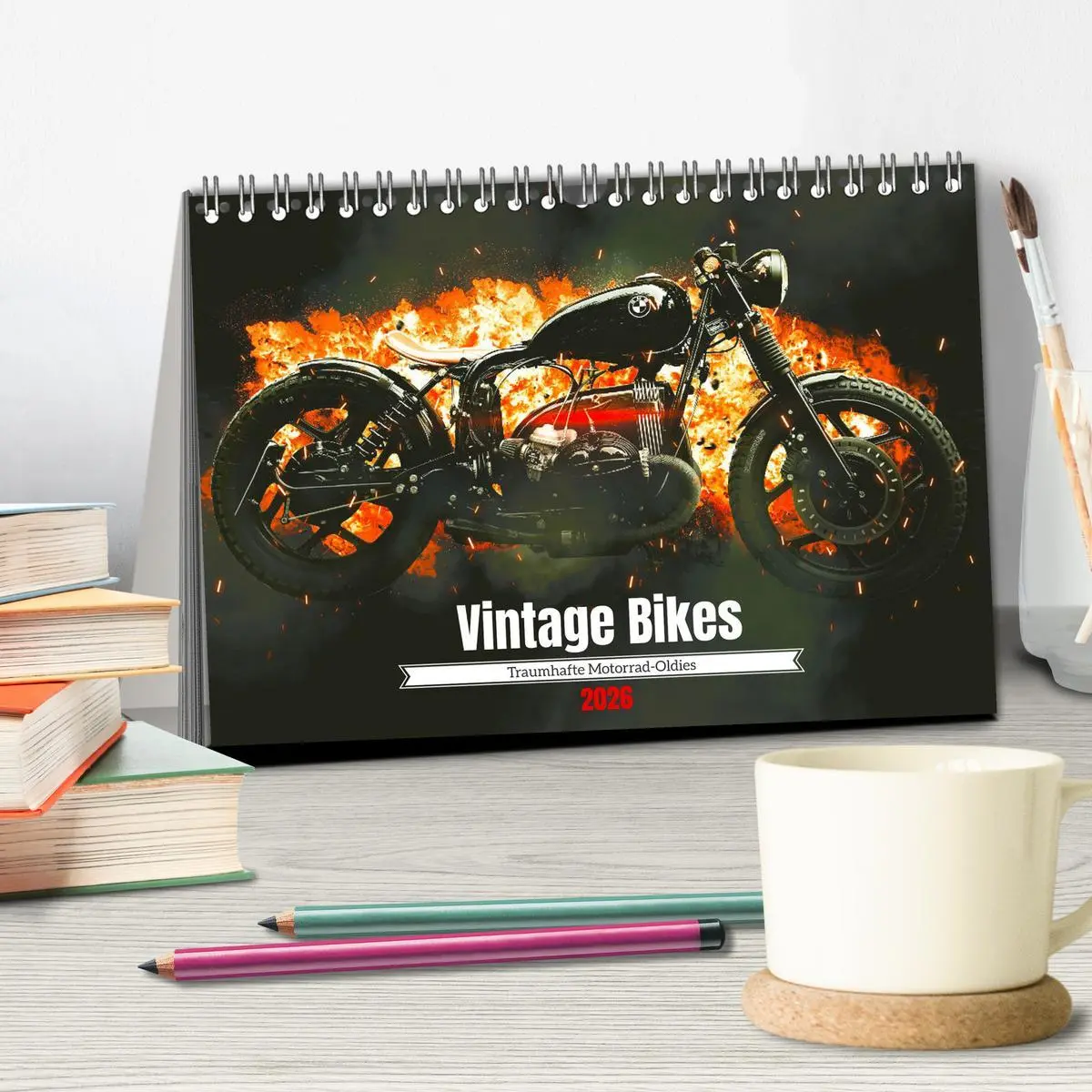 Bild: 9783457570777 | Vintage Bikes. Traumhafte Motorrad-Oldies (Tischkalender 2026 DIN...