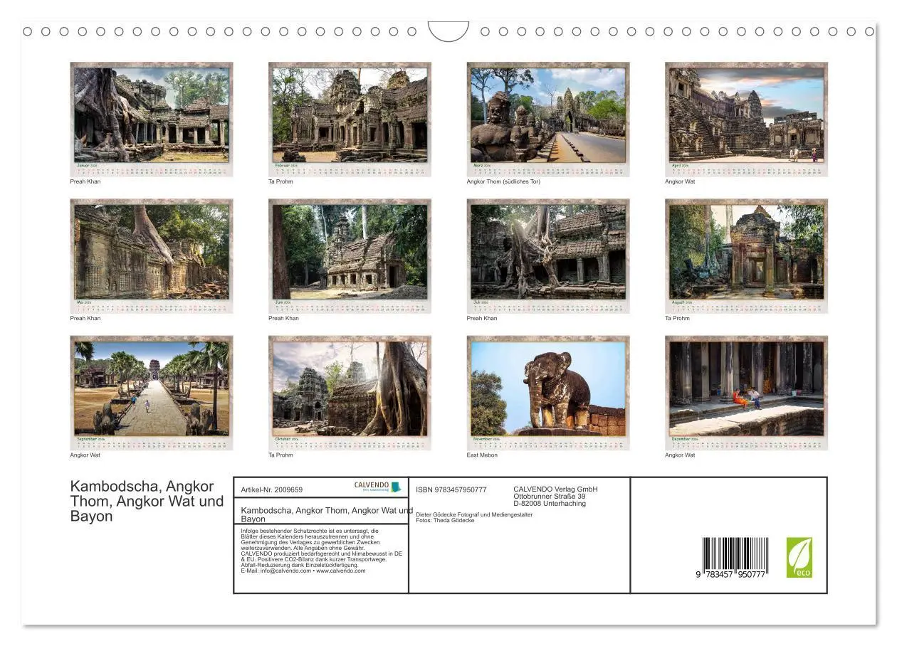 Bild: 9783457950777 | Kambodscha, Angkor Thom, Angkor Wat und Bayon (Wandkalender 2026...