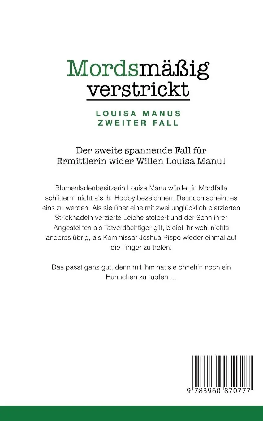 Rückseite: 9783960870777 | Mordsmäßig verstrickt | Louisa Manus zweiter Fall | Saskia Louis
