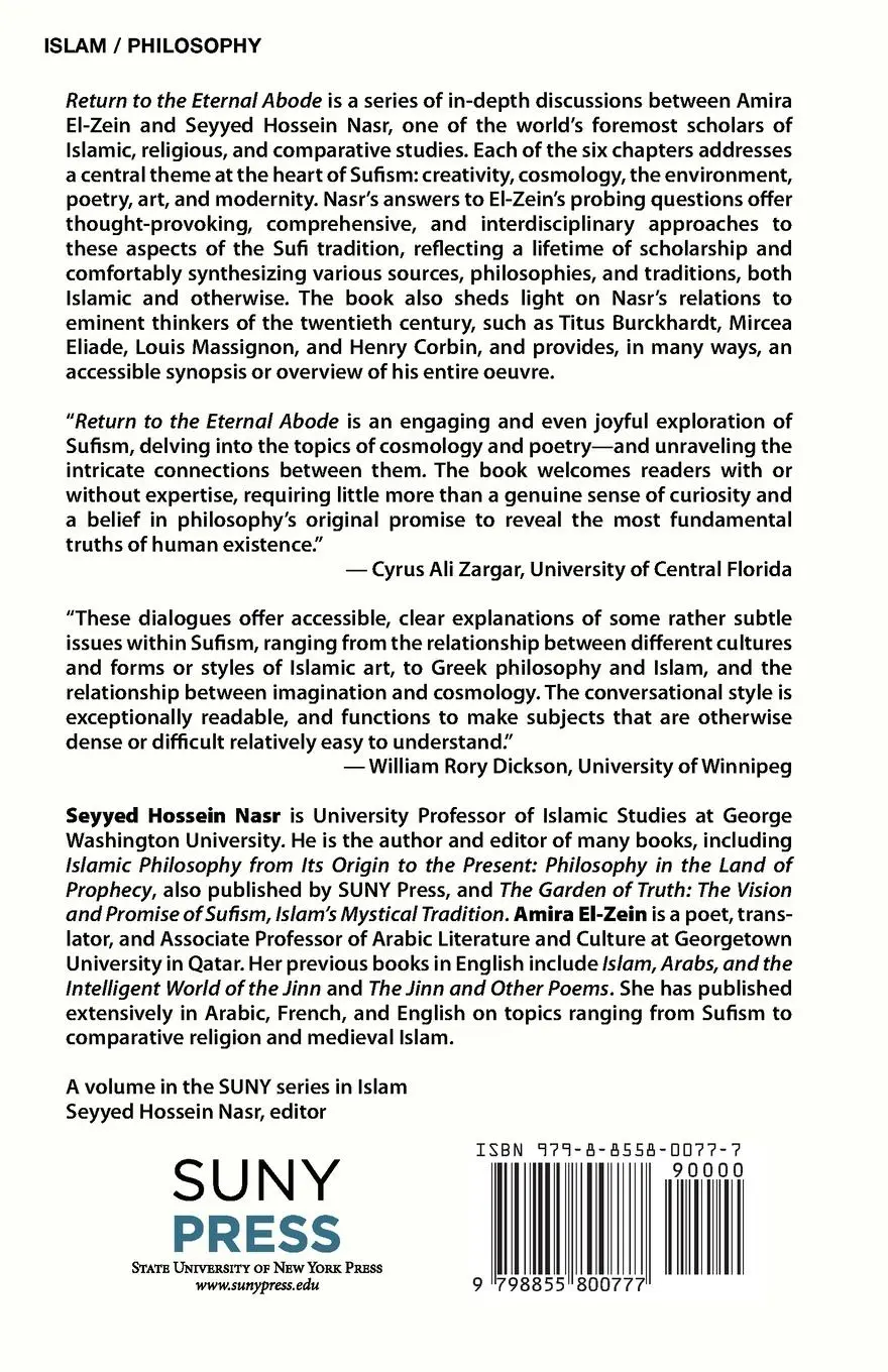 Rückseite: 9798855800777 | Return to the Eternal Abode | Sufi Dialogues with Seyyed Hossein Nasr