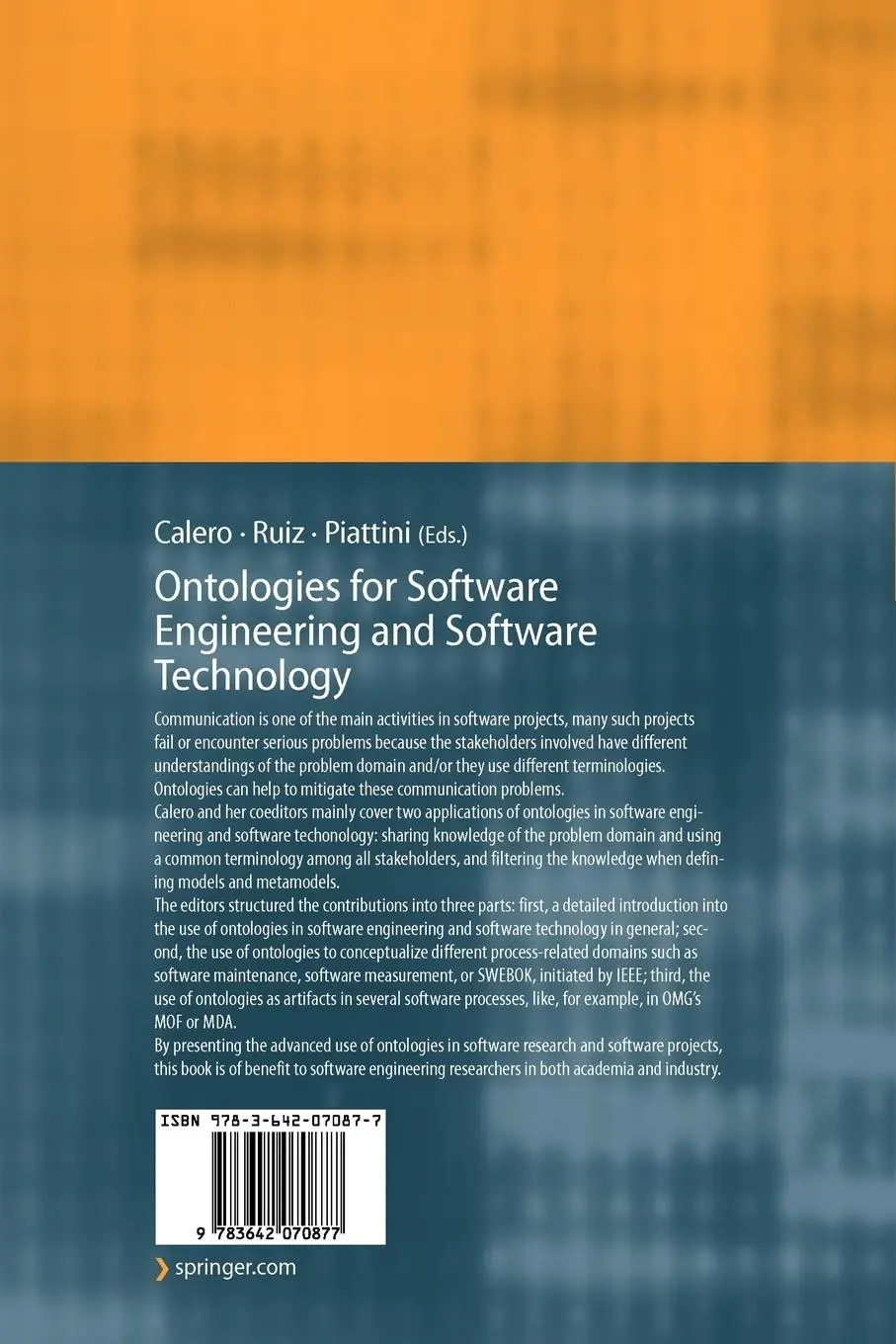 Rückseite: 9783642070877 | Ontologies for Software Engineering and Software Technology | Buch