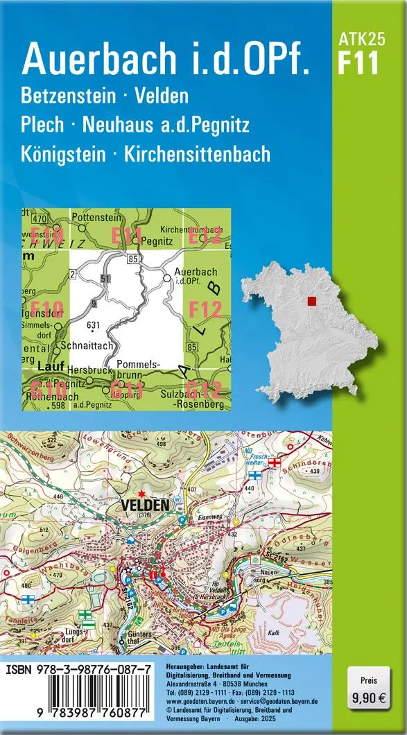 Rückseite: 9783987760877 | ATK25-F11 Auerbach i.d.OPf. (Amtliche Topographische Karte 1:25000)