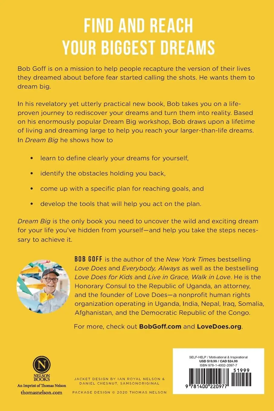 Rückseite: 9781400220977 | Dream Big | Bob Goff | Taschenbuch | Kartoniert / Broschiert | 2020
