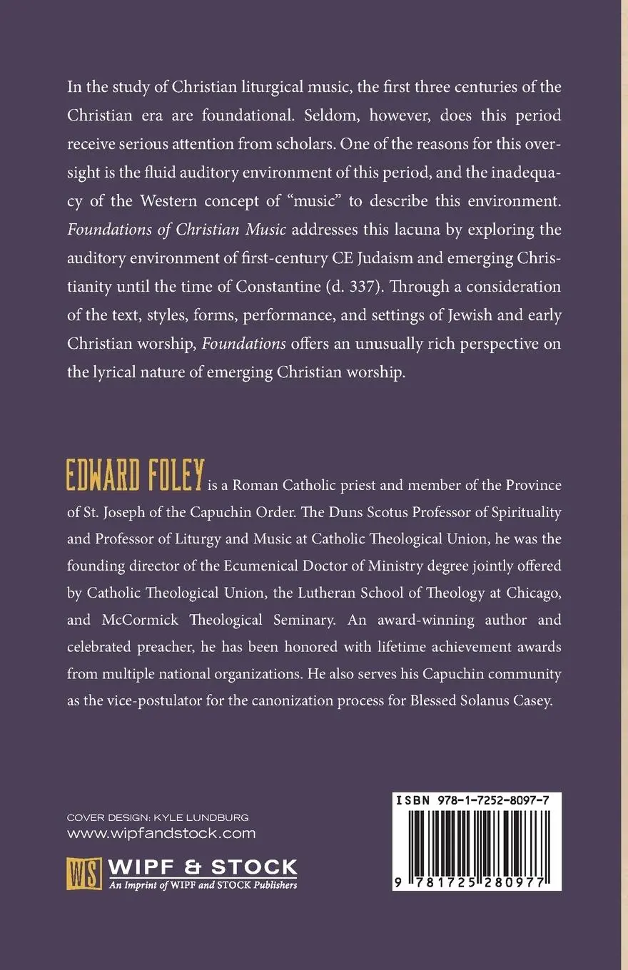 Rückseite: 9781725280977 | Foundations of Christian Music | Edward Foley | Taschenbuch | Englisch