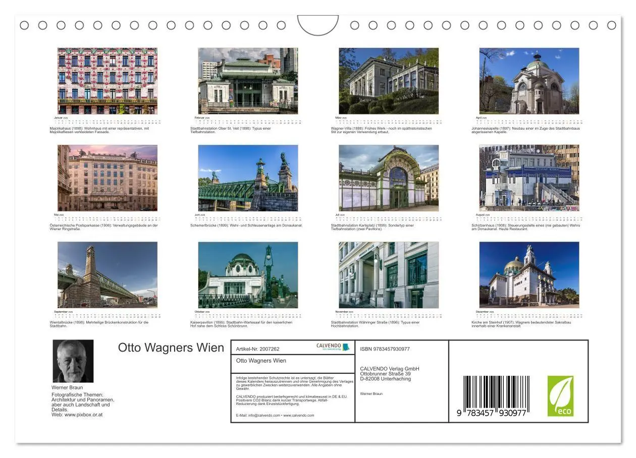 Bild: 9783457930977 | Otto Wagners Wien (Wandkalender 2026 DIN A4 quer), CALVENDO...