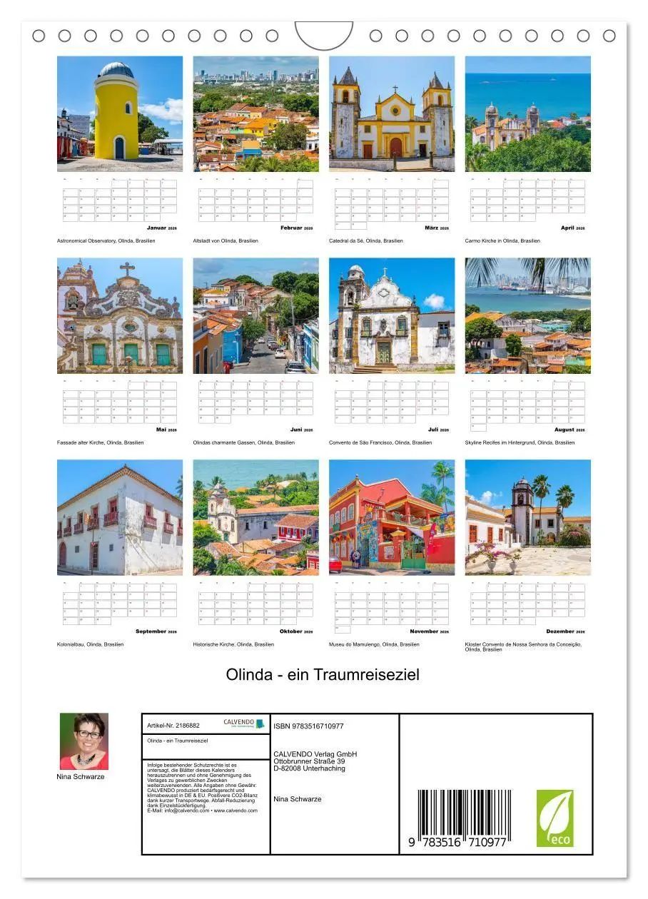 Bild: 9783516710977 | Olinda - ein Traumreiseziel (Wandkalender 2026 DIN A4 hoch),...