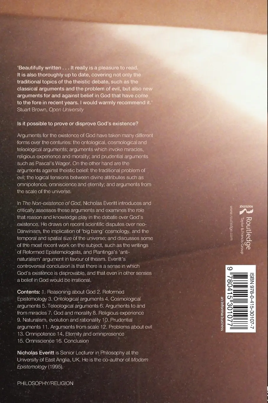 Rückseite: 9780415301077 | The Non-Existence of God | Nicholas Everitt | Taschenbuch | Englisch