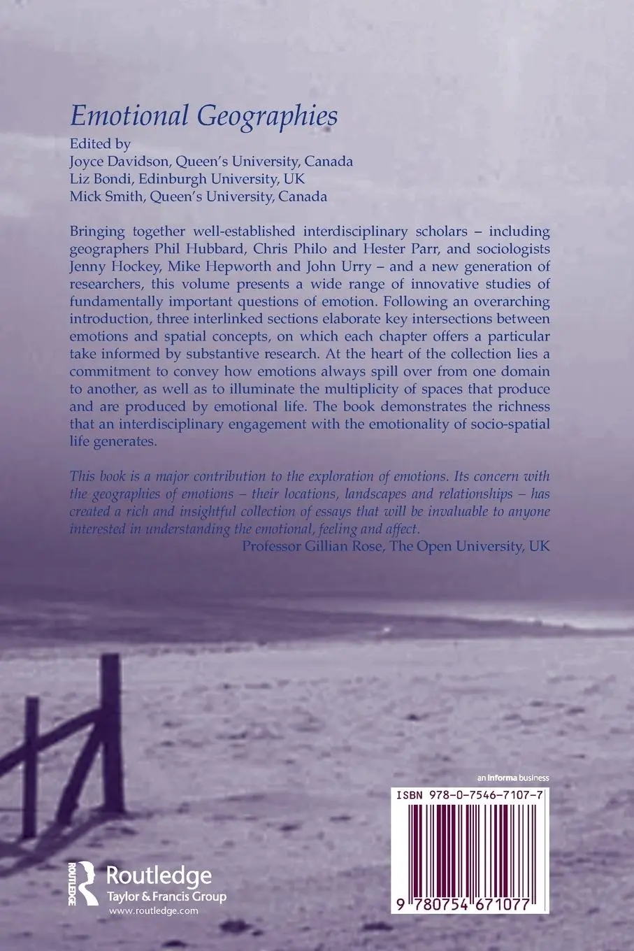 Rückseite: 9780754671077 | Emotional Geographies | Liz Bondi | Taschenbuch | Englisch | 2007