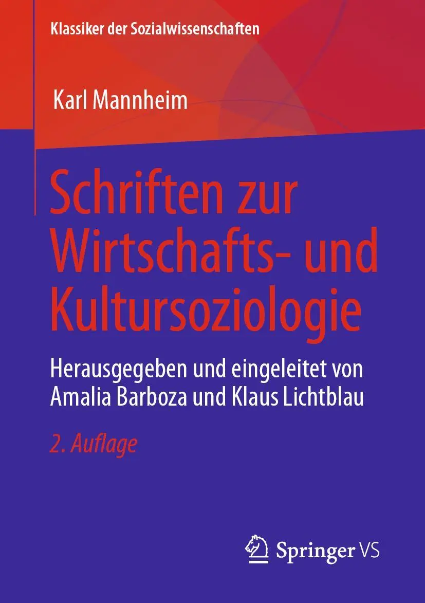 Cover: 9783658411077 | Schriften zur Wirtschafts- und Kultursoziologie | Karl Mannheim | Buch