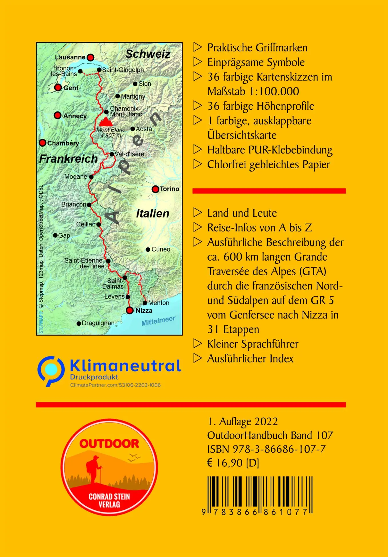 Rückseite: 9783866861077 | Frankreich: GR 5 Genfersee - Nizza | Grande Traversée des Alpes (GTA)