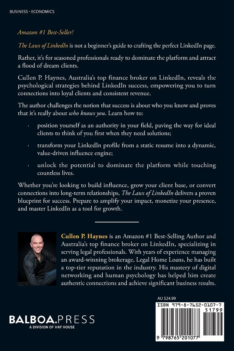 Rückseite: 9798765201077 | The Laws of LinkedIn | Cullen P. Haynes | Taschenbuch | Englisch