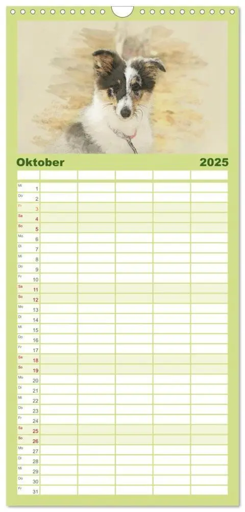Bild: 9783457121177 | Familienplaner 2025 - Hundewelpen 2025 mit 5 Spalten (Wandkalender,...
