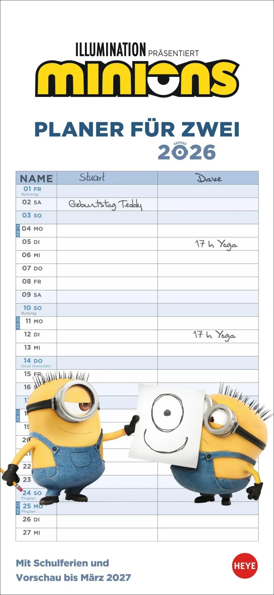 Cover: 9783756411177 | Minions Planer für zwei 2026 | Kalender | Spiralbindung | 14 S. | 2026