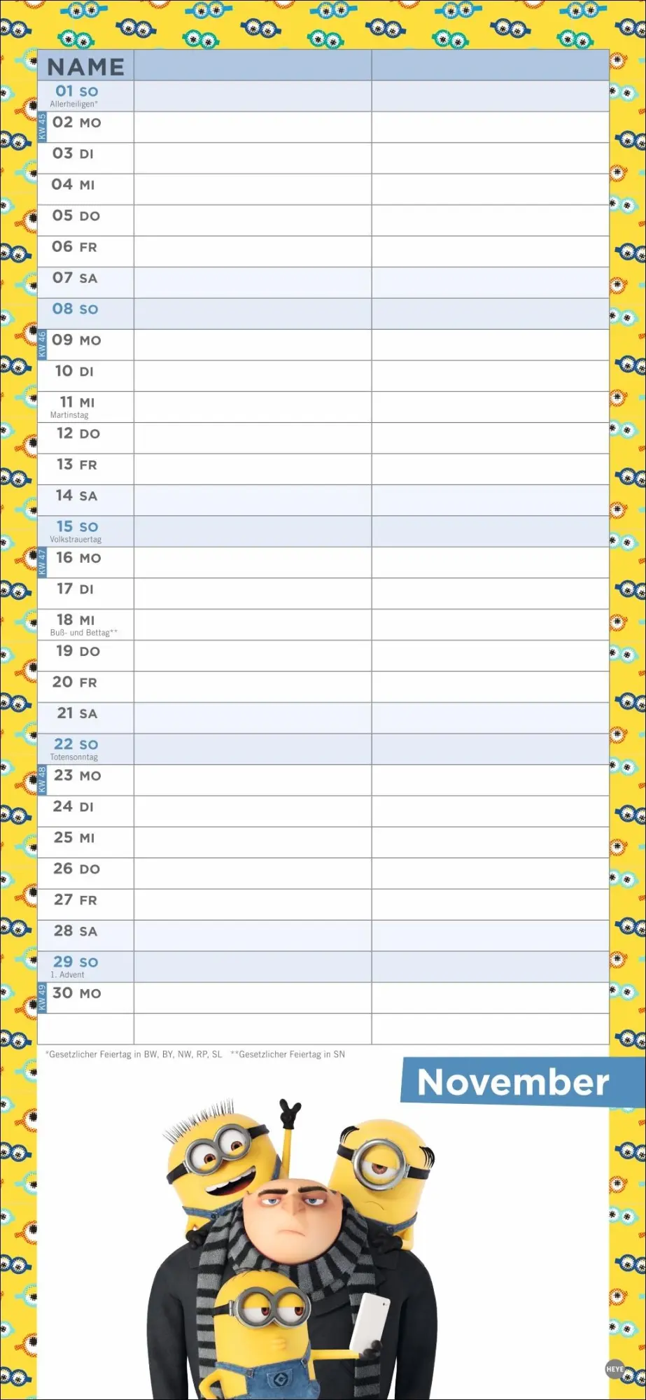 Bild: 9783756411177 | Minions Planer für zwei 2026 | Kalender | Spiralbindung | 14 S. | 2026