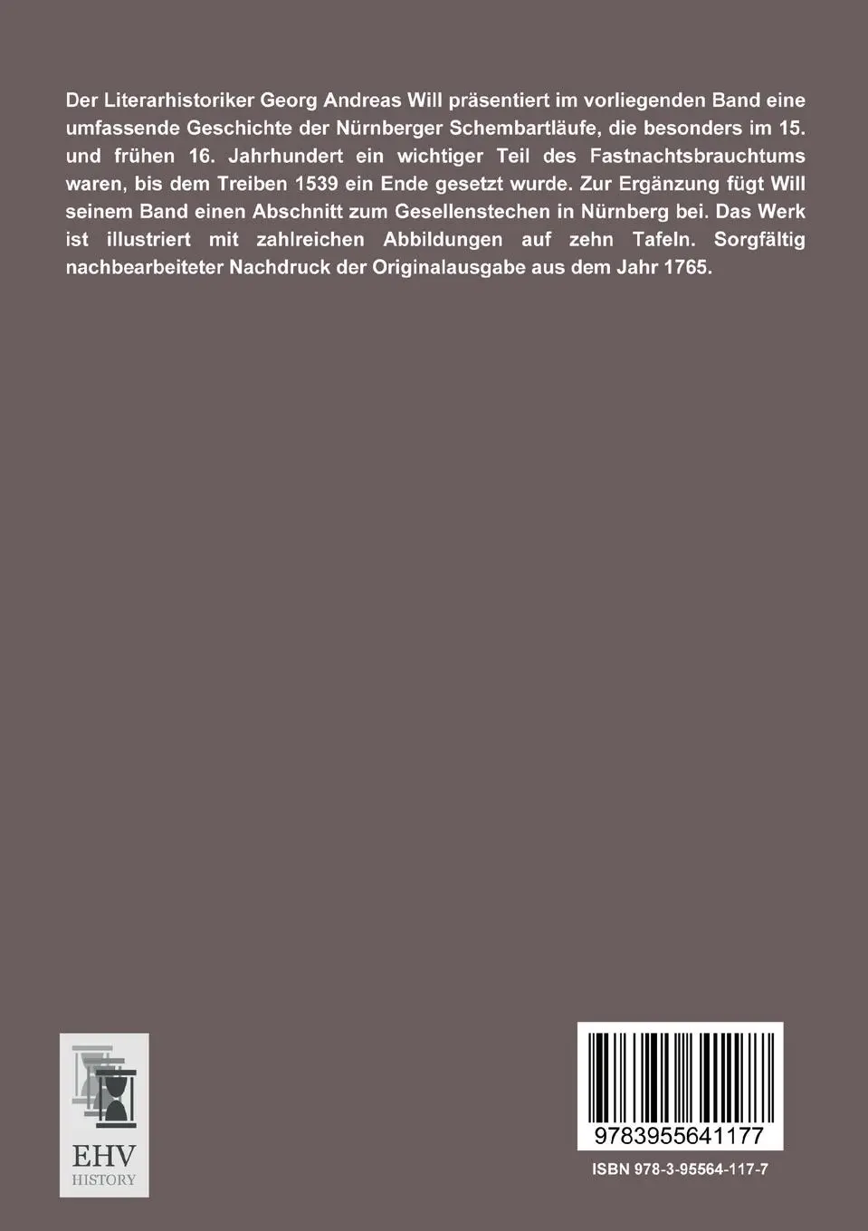 Rückseite: 9783955641177 | Nürnbergisches Schönbart-Buch und Gesellen-Stechen | Will | Buch