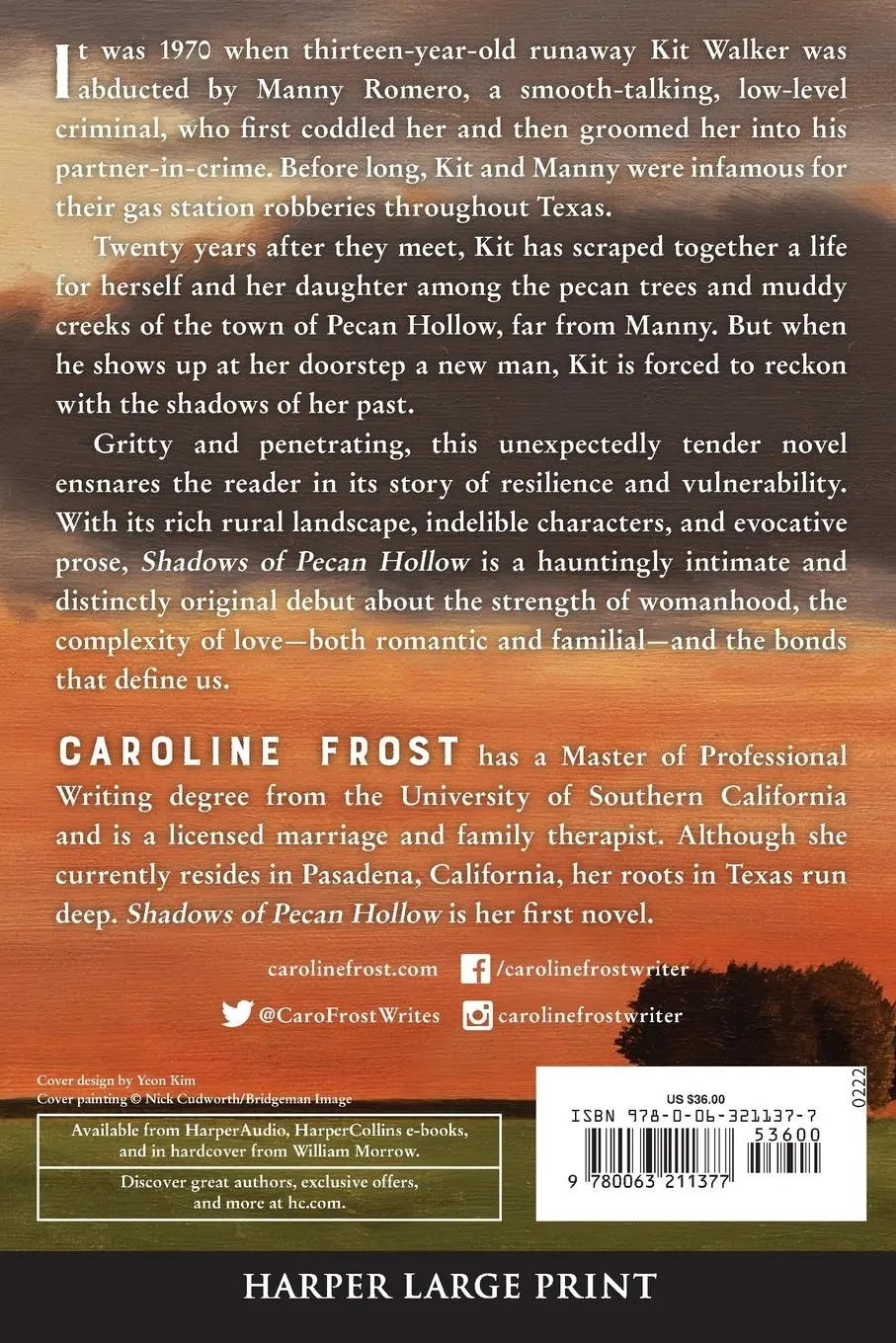 Rückseite: 9780063211377 | Shadows of Pecan Hollow LP | Caroline Frost | Taschenbuch | Englisch