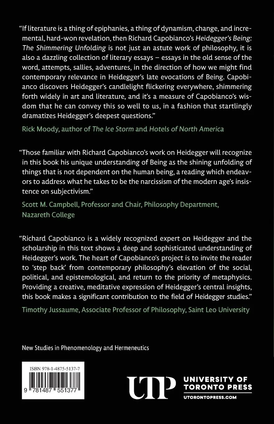 Rückseite: 9781487551377 | Heidegger's Being | The Shimmering Unfolding | Richard Capobianco