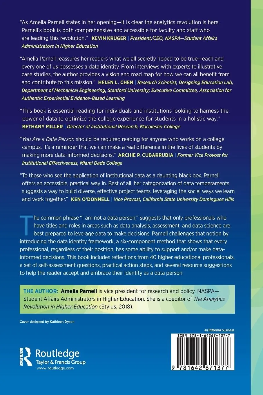 Rückseite: 9781642671377 | You Are a Data Person | Strategies for Using Analytics on Campus
