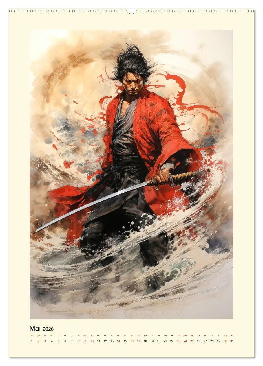 Bild: 9783516291377 | Samurai Helden (Wandkalender 2026 DIN A2 hoch), CALVENDO...