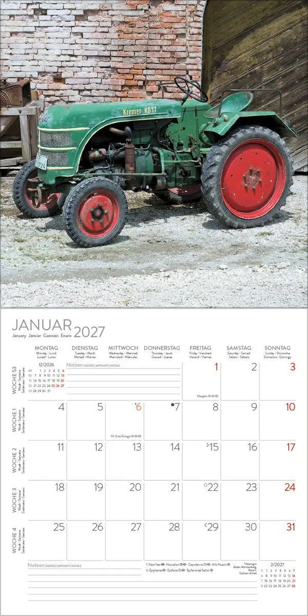 Bild: 9783819301377 | Traktoren 2027 | Verlag Korsch | Kalender | 13 S. | Deutsch | 2027