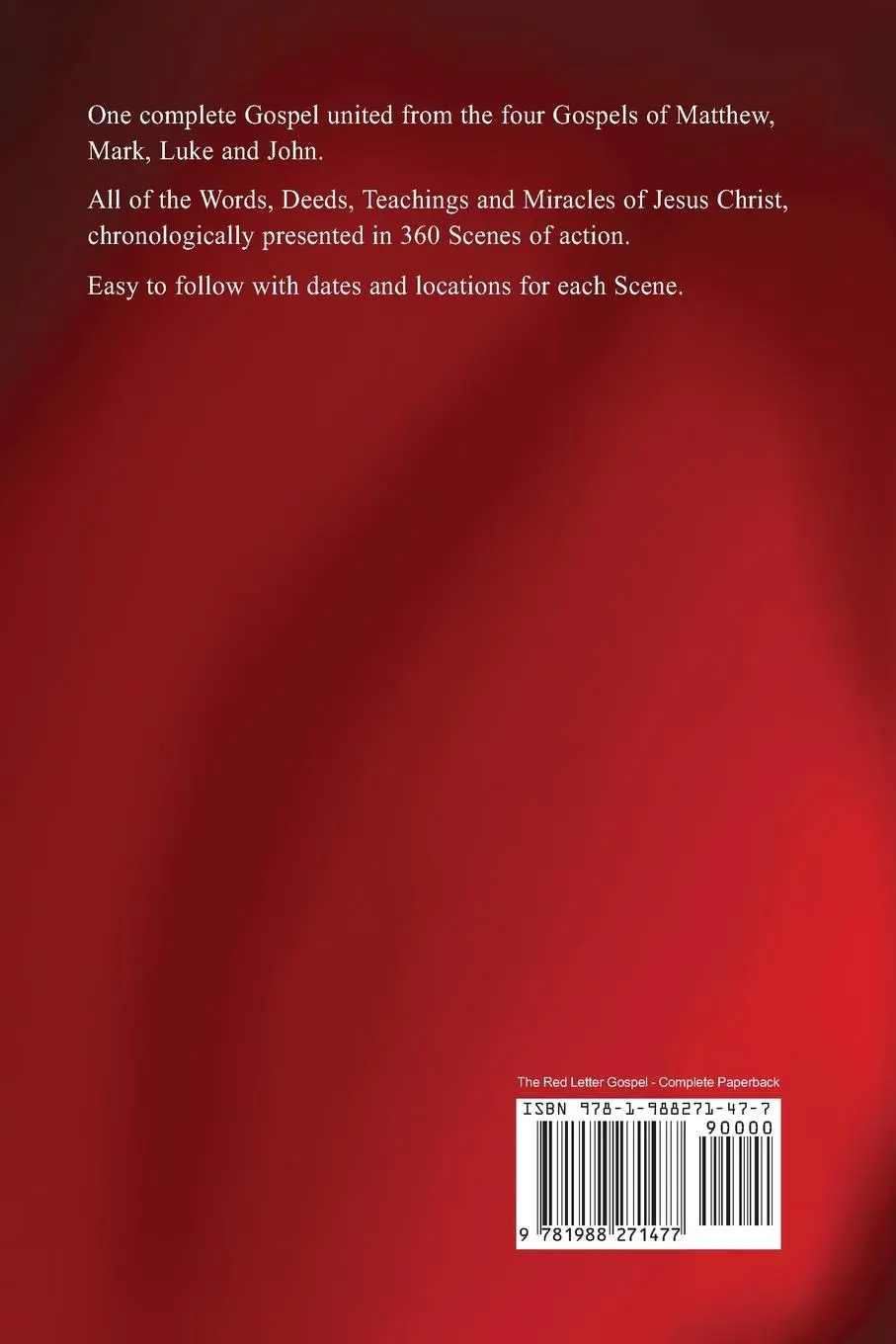 Rückseite: 9781988271477 | The Red Letter Gospel | All The Words of Jesus Christ in Red | John