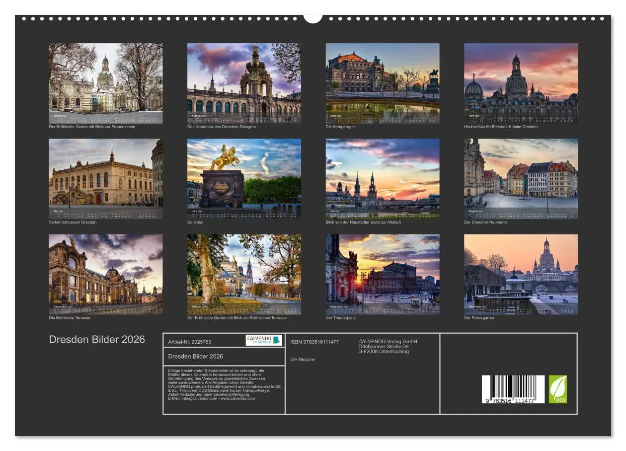 Bild: 9783516111477 | Dresden Bilder 2026 (hochwertiger Premium Wandkalender 2026 DIN A2...