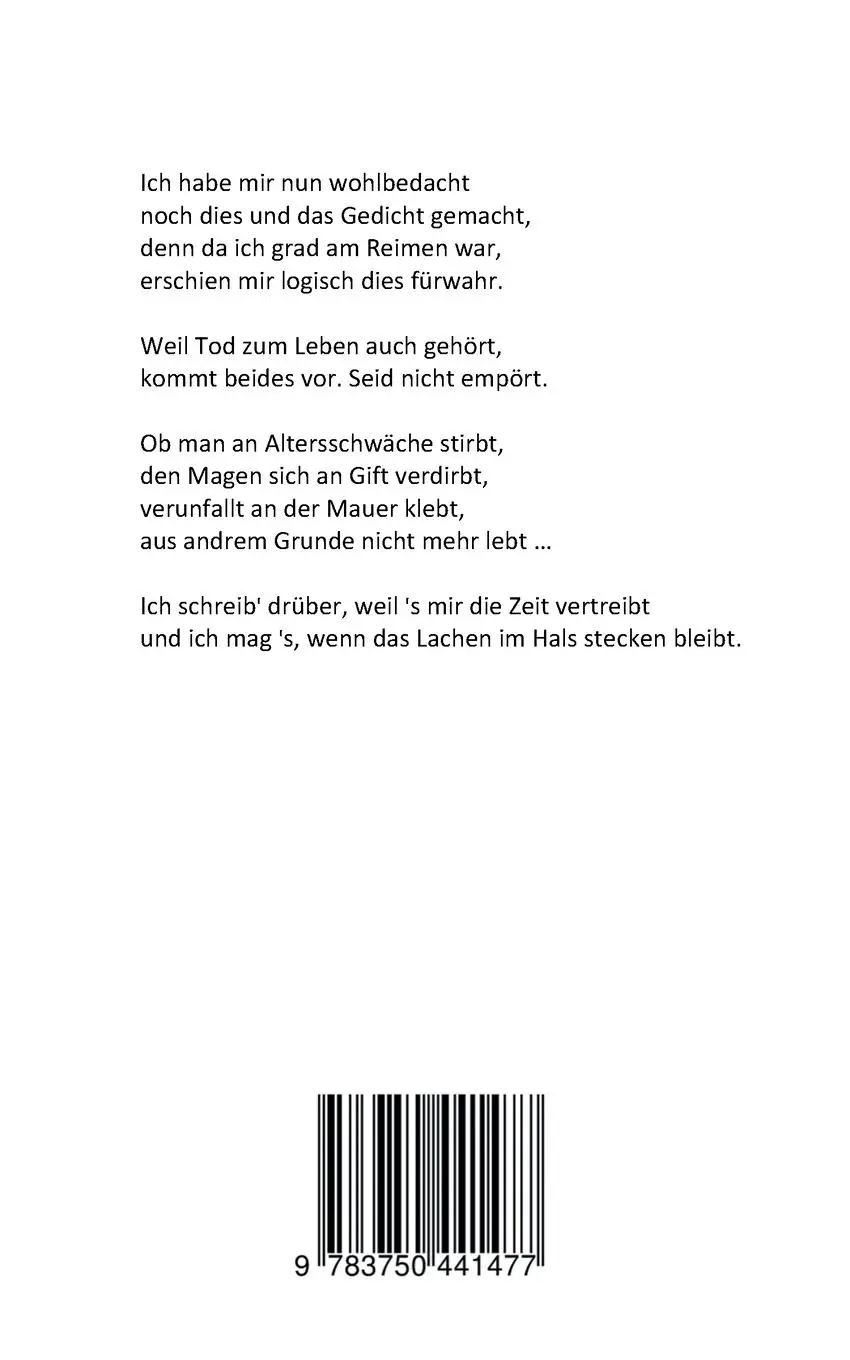 Rückseite: 9783750441477 | wohlbedacht noch einen Reim gemacht | TB | Astrid Mazur-Schaar | Buch