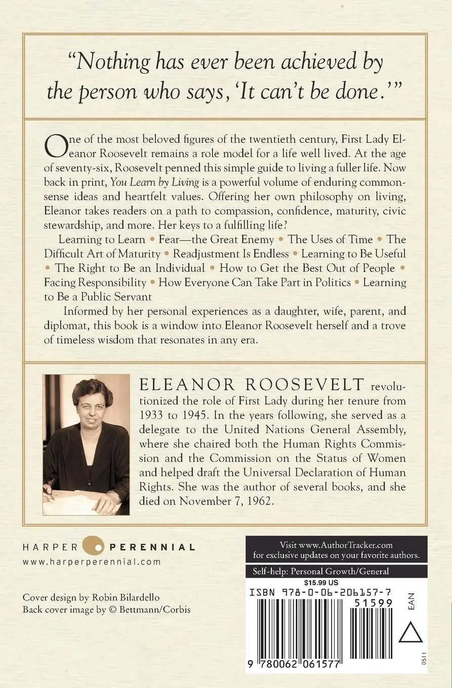 Rückseite: 9780062061577 | You Learn by Living | Eleanor Roosevelt | Taschenbuch | Englisch