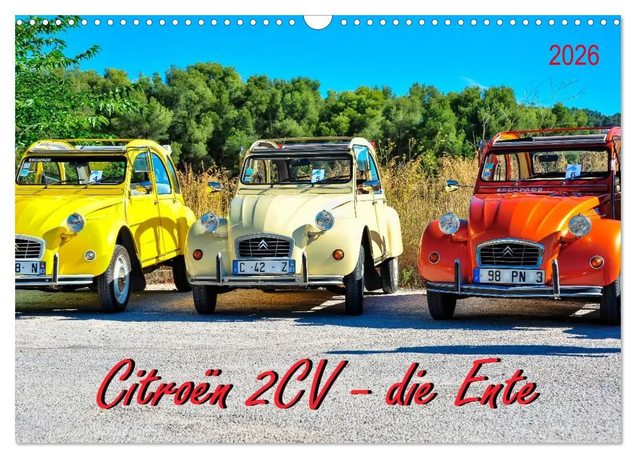 Cover: 9783516031577 | Citroën 2CV - die Ente (Wandkalender 2026 DIN A3 quer), CALVENDO...
