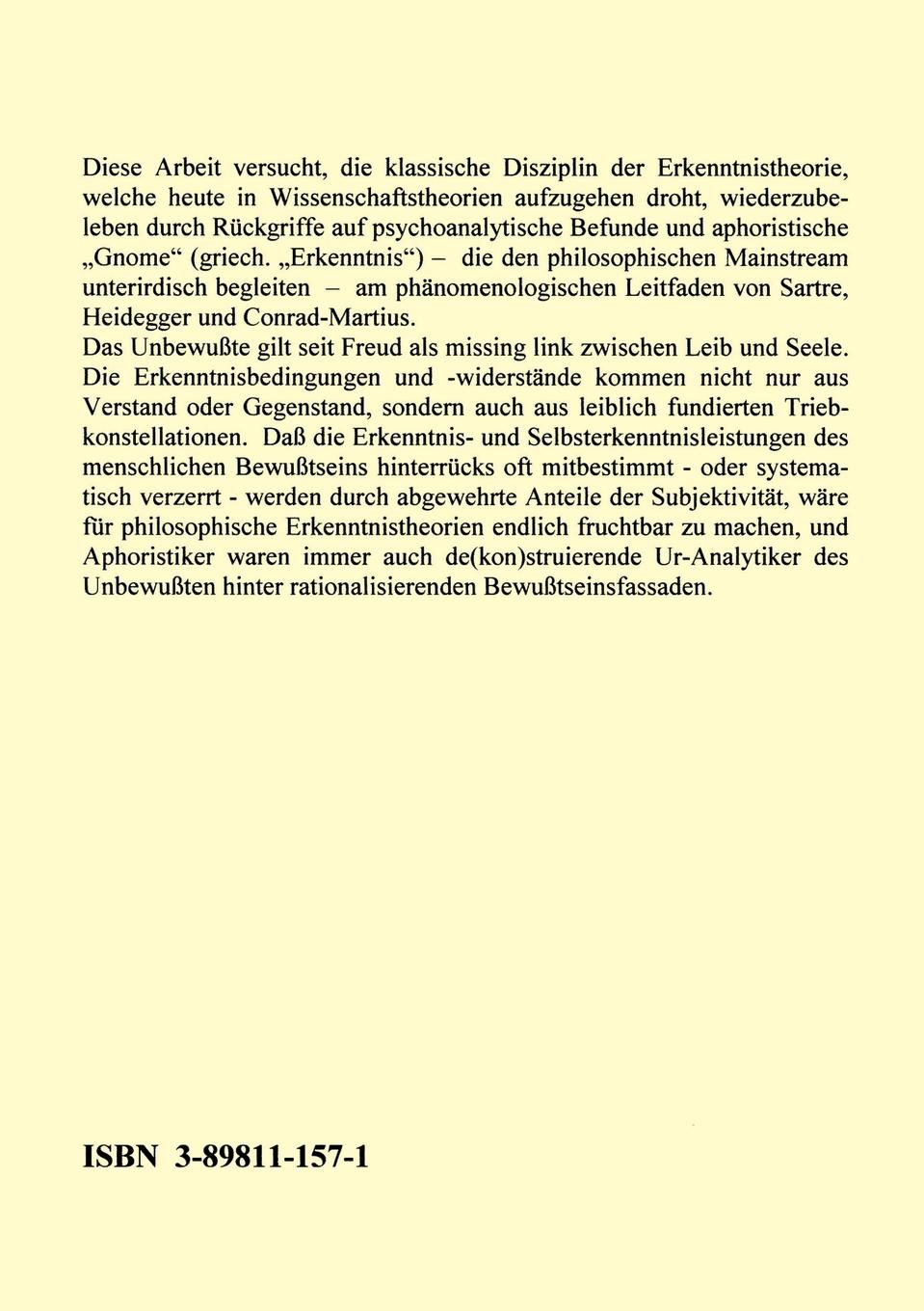 Rückseite: 9783898111577 | Objektivität durch Subjektivität oder umgekehrt ? | Schuett | Buch