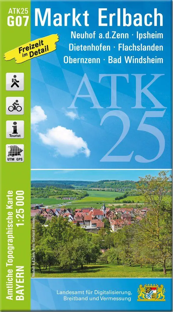 Cover: 9783987761577 | ATK25-G07 Markt Erlbach (Amtliche Topographische Karte 1:25000) | 2026