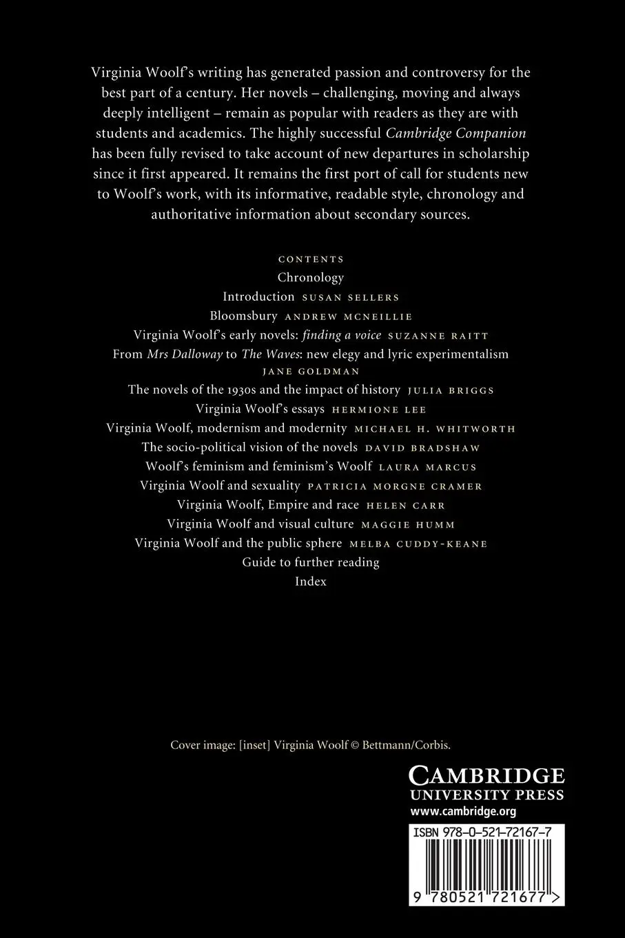 Rückseite: 9780521721677 | The Cambridge Companion to Virginia Woolf | Susan Sellers | Buch