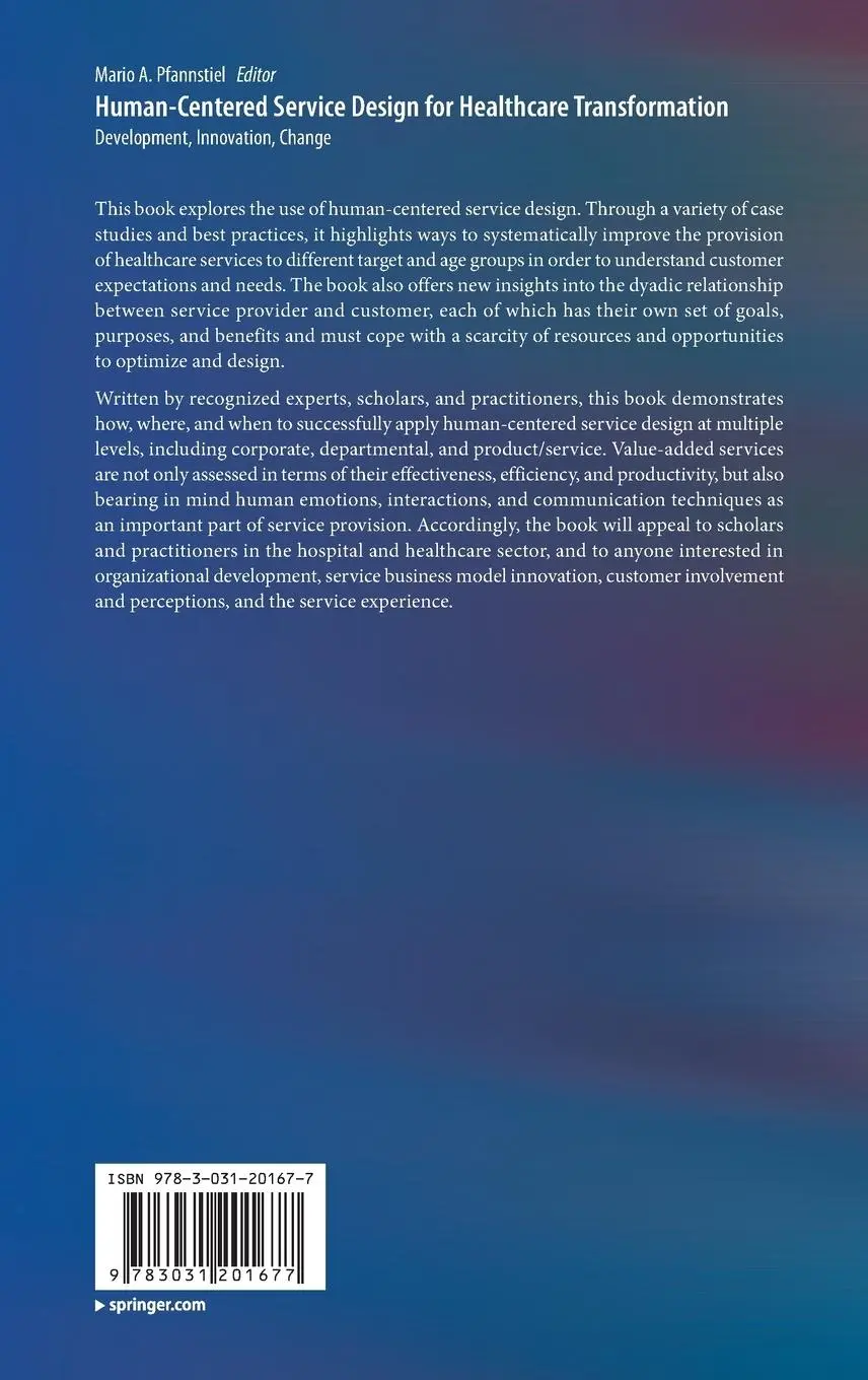 Rückseite: 9783031201677 | Human-Centered Service Design for Healthcare Transformation | Buch